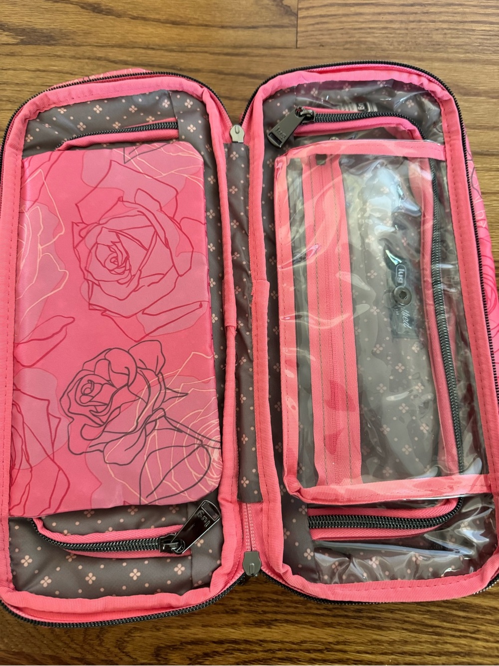 Rare! Lug Flatbed Slim Cosmetics Case - Serenity Rose